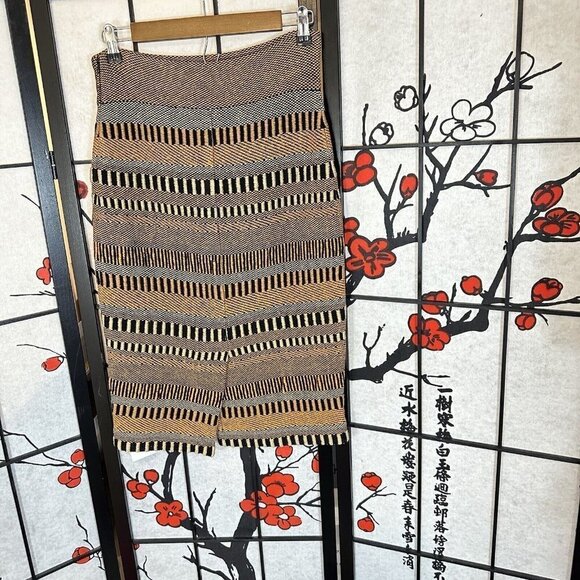 BURBERRY PRORSUM Runway SS12 Striped High Rise Pencil Tweed Knit Skirt Size S - Picture 11 of 13